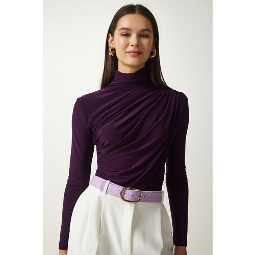  Women's Plum Gathering Detailed High Collar Sandy Blouse Cijene