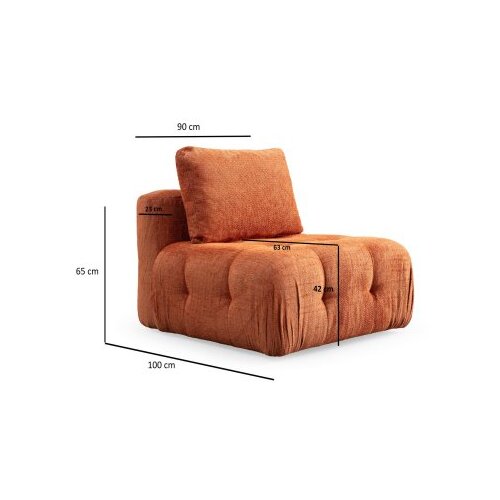 Atelier Del Sofa Fotelja Amaris O1, 90 x 100 x 65 cm, Narandžasta Cijene