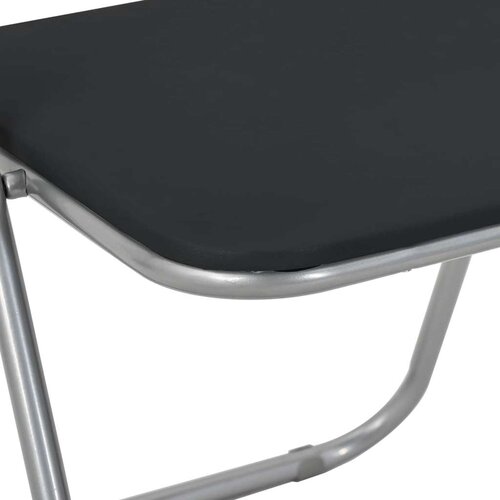  Sklopiva stolica 2 pcs Crna i Siva 48 x 43 5 x 81 cm Lažna koža - Crna i siva 2 Slike