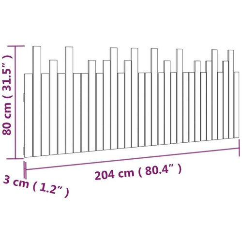  Zidno uzglavlje boja meda 204x3x80 cm masivna borovina Slike