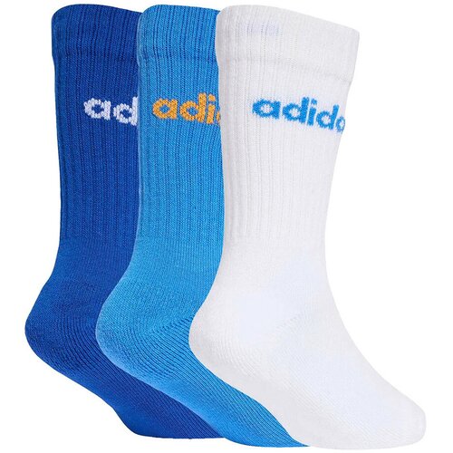 Adidas &amp;Scaron;portne nogavice Chaussettes Linear 3 Unit&amp;eacute;s blanc coton Večbarvna Slike