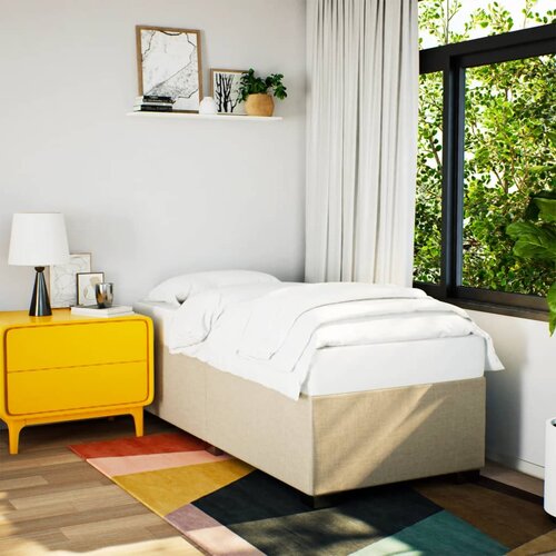  The Living Store Posteljni okvir krem 90x200 cm blago - Posteljni Okvir, (21523423) Slike