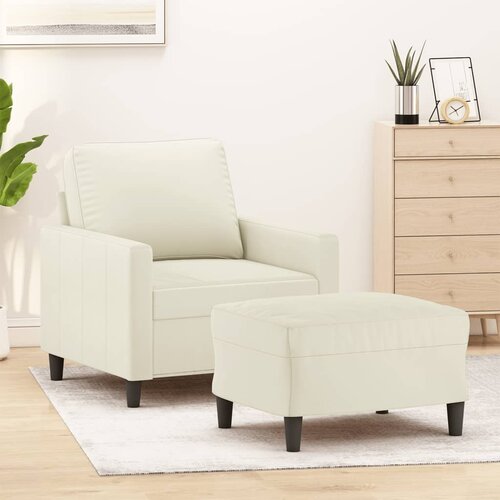 vidaXL fotelj s stolčkom za noge krem 60 cm žamet Cene
