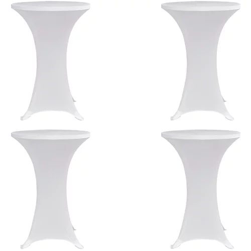 Navlaka za stol za stajanje Ø 70 cm bijela rastezljiva 4 kom