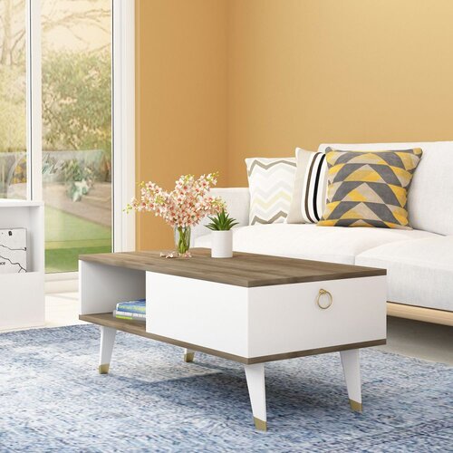 Woody Fashion Delux - Walnut, White WalnutWhite Coffee Table Cene