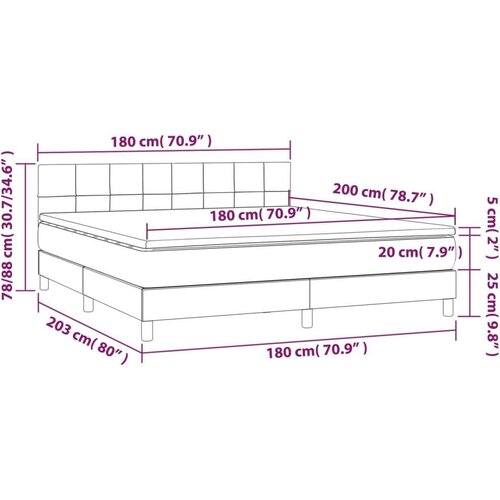 vidaXL Box spring postelja z vzmetnico črna 180x200 cm blago Cene