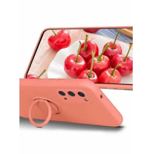 Onasi Silikonski ovitek Liquid Ring za Samsung Galaxy A73 5G - roza Slike