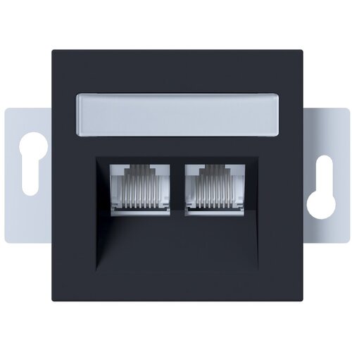  Utičnica podžbukna MREŽNA 2XRJ45 CAT 5E BLACK I700 Slike