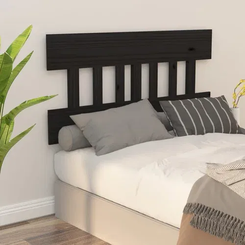  Uzglavlje za krevet crni 123,5x3x81 cm od masivne borovine