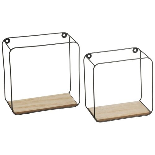 Casa Selecci&amp;oacute;n Črne/naravne police v kompletu 2 ks 21 cm &amp;ndash; Slike