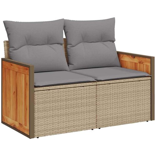 vidaXL 9-dijelni set vrtnih sofa s jastucima bež od poliratana bagrem Cene