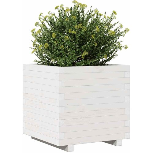  Vrtna sadilica bijela 50 x 50 x 49,5 cm od masivne borovine Slike