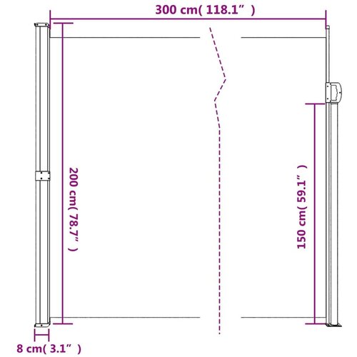  Bočna tenda na uvlačenje bijela 200x300 cm Slike