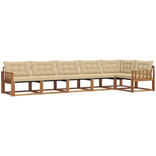  Set vanjskih sofa 6 kom. Prirodna i bež Smeđa 406 x 168,5 x 73 cm Slike