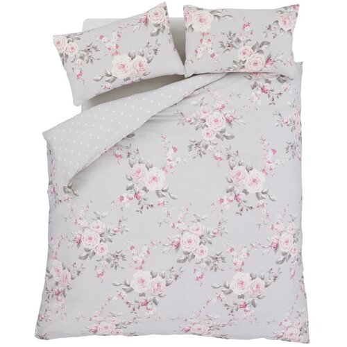 Catherine Lansfield Siva posteljina za bračni krevet/za produženi krevet 230x220 cm Canterbury Floral &amp;ndash; Slike