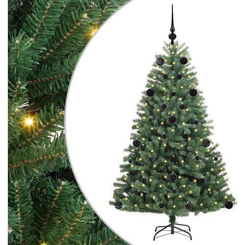 VidaXL Umjetno božićno drvce s nogom Zelena 150 cm PVC i metal Slike