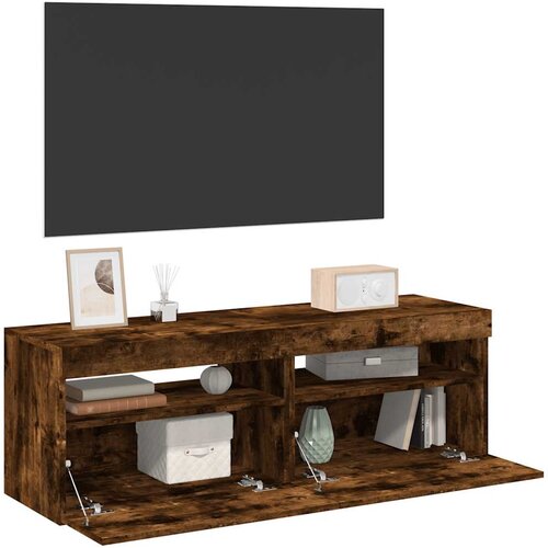 TV ormarići 2 kom s LED svjetlima boja hrasta 60 x 35 x 40 cm Cene