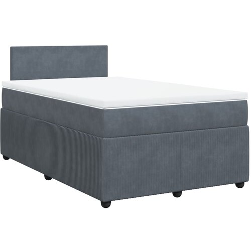 Maison Chic Box spring postelja - Vzmetna postelja z vzmetnico temno siva 120x200 cm žamet SL11833, (21901992) Cene
