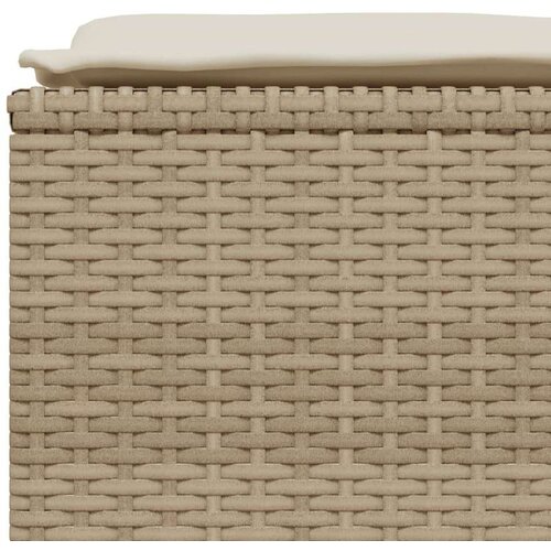  5-dijelni vrtni set sofa s jastucima bež od poliratana Slike