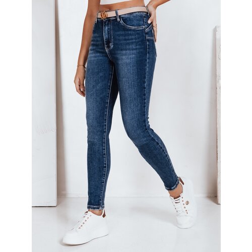 DStreet Jeansy damskie push up niebieskie Slike