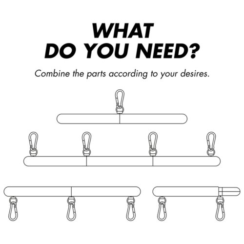 Fetish Submissive Bondage Adjustable Separator Bar 4 Pieces Black Cene