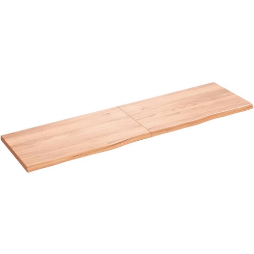 VidaXL Stenska polica svetlo rjava 180x50x4 cm trdna hrastovina, (20810940) Slike