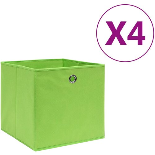 VidaXL Kutije za pohranu od netkane tkanine 4 kom 28x28x28 cm zelene Slike