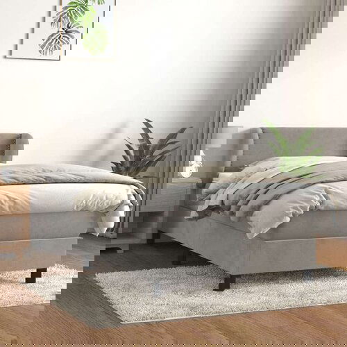 Box spring postelja z vzmetnico svetlo siva 80x200 cm žamet, (20726829) Slike