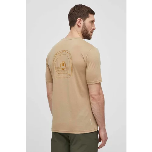 Salewa Sportska majica kratkih rukava Eagle Sheep Camp Dry boja: bež, s tiskom, 00-0000028910