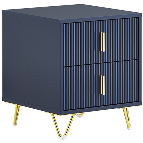 SoBuy Nočna omarica z 2 predaloma, modra, 40 x 40 x 47 cm, (5000018643) Slike