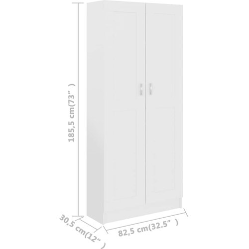  za knjige bijeli 82,5x30,5x185,5 cm konstruirano drvo Slike