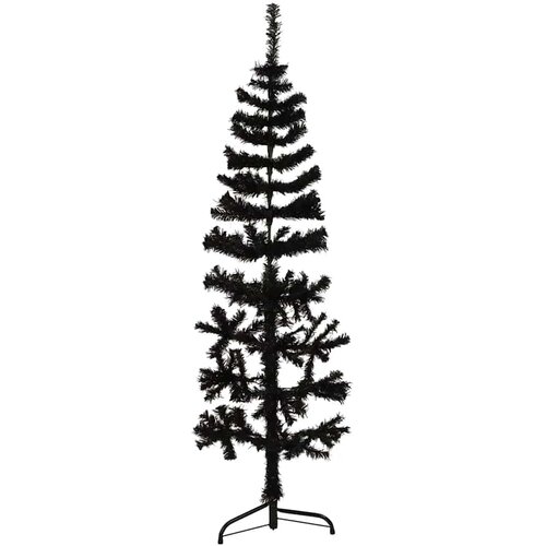  Tanka umjetna polovica božićnog drvca sa stalkom crna 120 cm Cene
