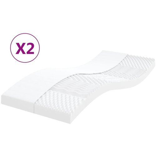 vidaXL Madraci od pjene 2 kom bijeli 100x200 cm 7 zona tvrdoća 20 ILD Cijene