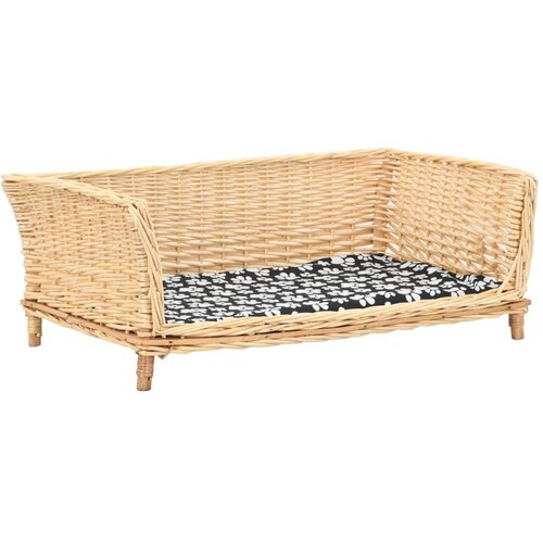 vidaXL Košara za pse s jastukom 90 x 54 x 35 cm od prirodne vrbe Cene