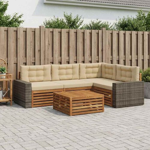  Set vanjskih sofa 5 kom. Prirodna i bež Poliester Cene