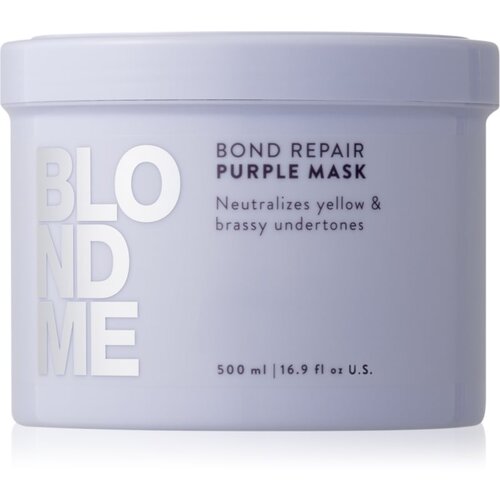 Schwarzkopf Professional Blondme Bond Repair Purple Mask maska za kosu neutralizirajući žuti tonovi 500 ml Slike