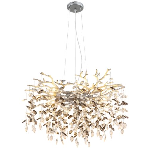 Globo 64138H2S - Luster na sajli QUEENA 10xE14/40W/230V srebrna Slike