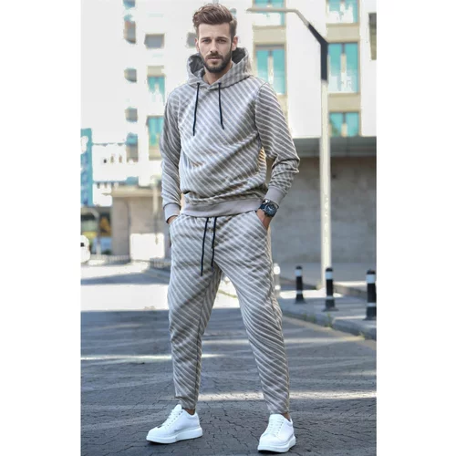 Madmext Sports Sweatsuit Set - Brown - Relaxed fit