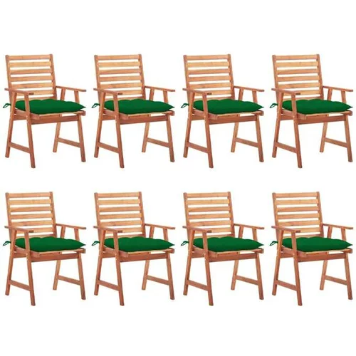  Zunanji jedilni stoli 8 kosov z blazinami trakacijev les