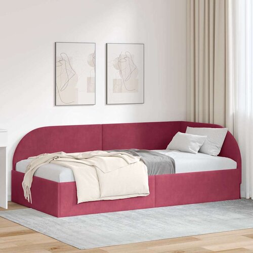  Kutni okvir kreveta Vinska crvena 90 cm x 190 cm Bar&scaron;un Cijene