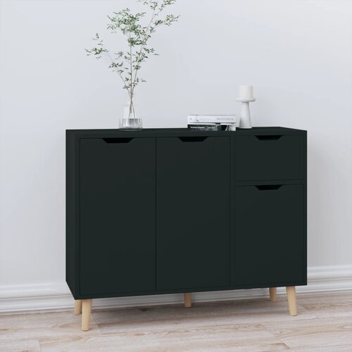  Komoda crna 90 x 30 x 72 cm od konstruiranog drva Cijene