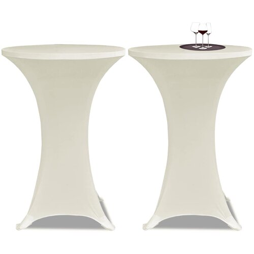  Navlaka za stol za stajanje &amp;Oslash; 80 cm krem rastezljiva 4 kom Slike