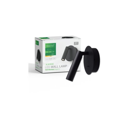  LED zidna lampa Green Tech 3W, 3000K, crna boja Cijene
