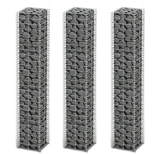 vidaXL Gabion 3 kosi pocinkana žica 25 x 25 x 150 cm Cene
