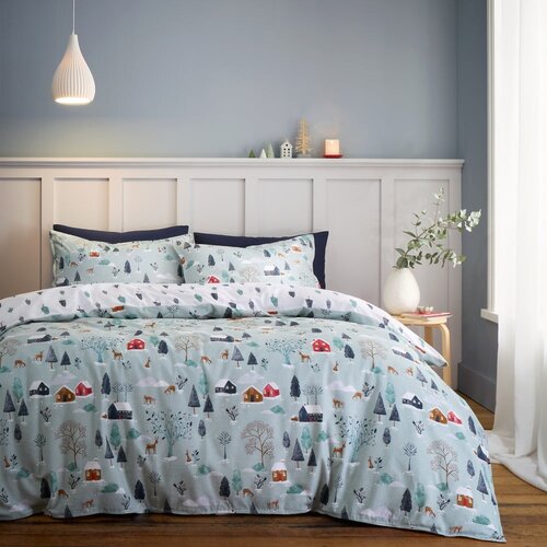 Bianca Flanelna posteljnina za zakonsko posteljo 200x200 cm Winter Scene &amp;ndash; Slike