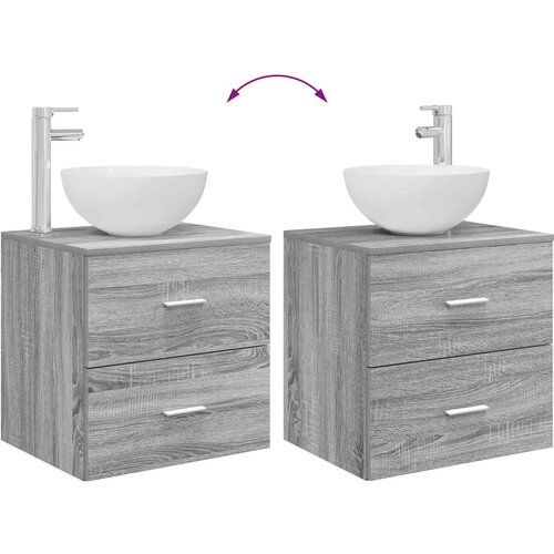 Set namje&amp;scaron;taja za kupaonicu 2 pcs Siva Sonoma Konstruirano drvo Slike