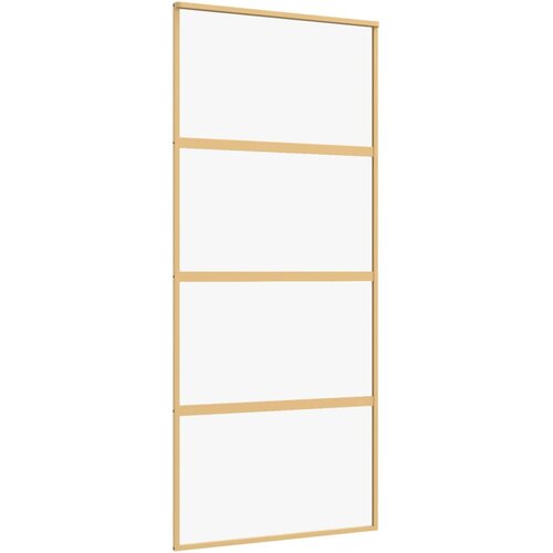 vidaXL Drsna vrata zlata 90x205 cm prozorno ESG steklo in aluminij, (20983224) Cene