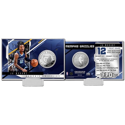 The Highland Mint Ja Morant 12 Memphis Grizzlies Silver Coin Card kartica s kovancem Cene