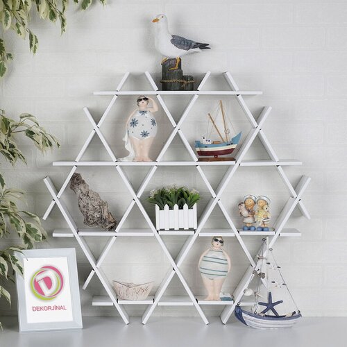 Aberto Design kartonska polica HEXBEYAZ-M, valovita, 70x67x11 cm, 4 kg, bijela Slike