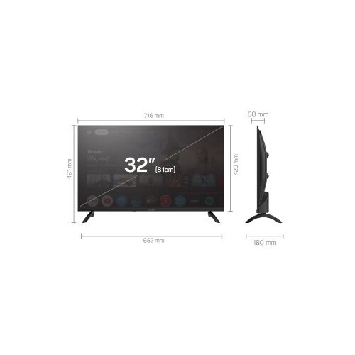 Tesla tv 32&amp;quot; 32E655BHS hd google powered by google tv 2x10W box speakers Slike